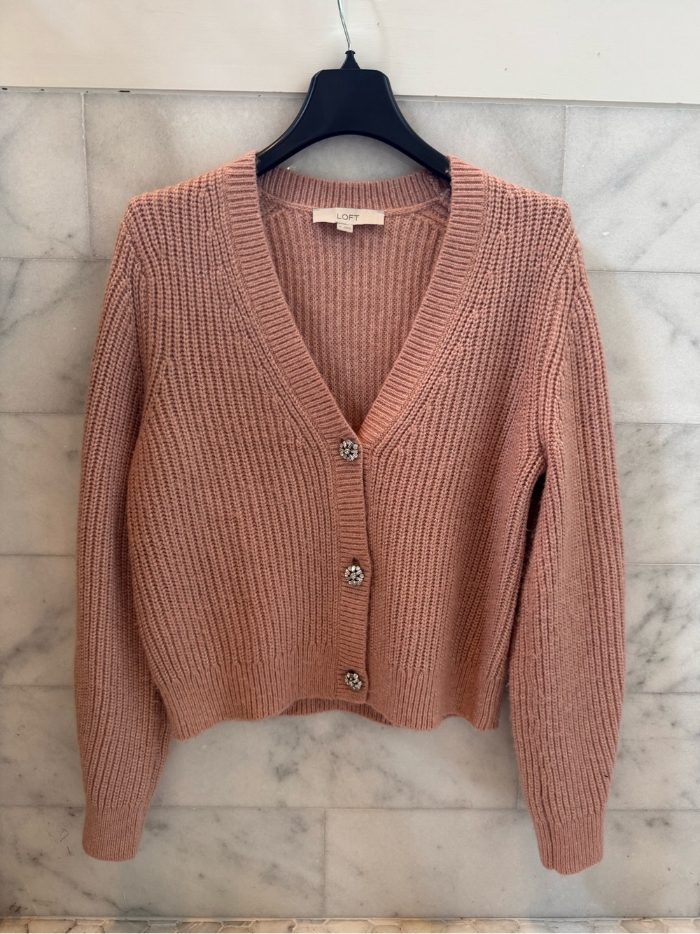 LOFT Dusty Rose Cardigan Sweater — Size M